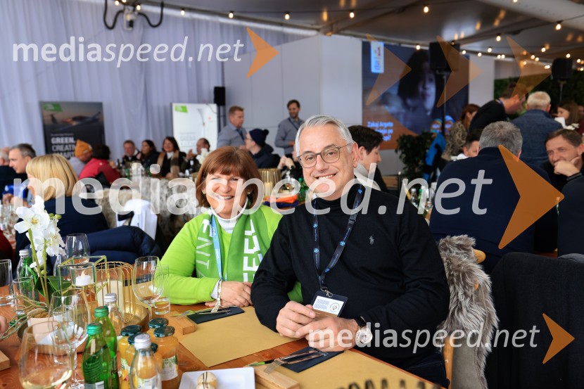  Eva Štravs Podlogar, direktorica Razvojne agencije Zgornje Gorenjske;  Matjaž Han, minister za gospodarstvo, turizem in športSvetovni pokal v alpskem smučanju za ženske Kranjska Gora 2025, VIP druženje nedelja