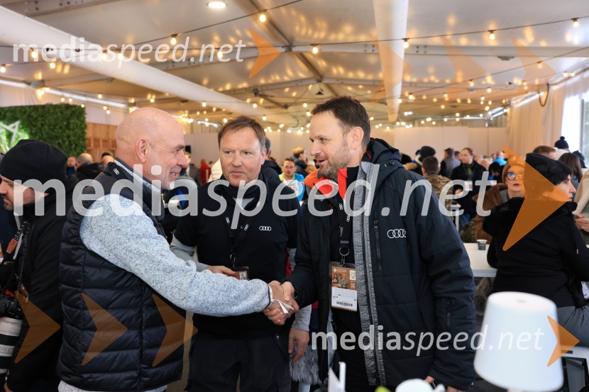  ... ;  Samo Pagon, vodja marketinga znamke Audi pri podjetju Porsche Slovenija d.o.o.;  Franci Bolta, direktor znamke Audi pri podjetju Porsche Slovenija d.o.o.Svetovni pokal v alpskem smučanju za ženske Kranjska Gora 2025, VIP druženje nedelja