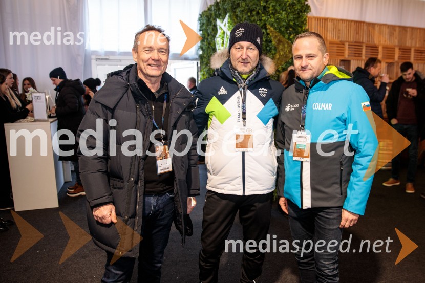  Rado Vračko, direktor, Expo biro d. o. o.;  ... ;  Tomaž Šušteršič, generalni sekretar organizacijskega komiteja PlanicaSvetovni pokal v alpskem smučanju za ženske Kranjska Gora 2025, VIP druženje nedelja