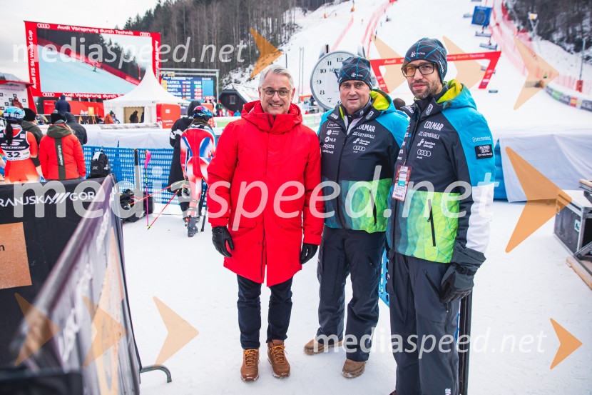  izr. prof. dr.  Matjaž Vogrin, dr. med. specialist ortopedske kirurgije, strokovni direktor UKC Maribor, Predstojnik katedre za ortopedijo na Medicinski fakulteti Univerze v Mariboru, Vodja medicinske službe NK Maribor;  Janez Bijol,  direktor podjetja Bijol d.o.o., predsednik Zbora alpskih disciplin, Smučarska zveza Slovenije;  Luka Steiner, predsednik, Smučarska zveza SlovenijeSvetovni pokal v alpskem smučanju za ženske Kranjska Gora 2025, VIP druženje nedelja