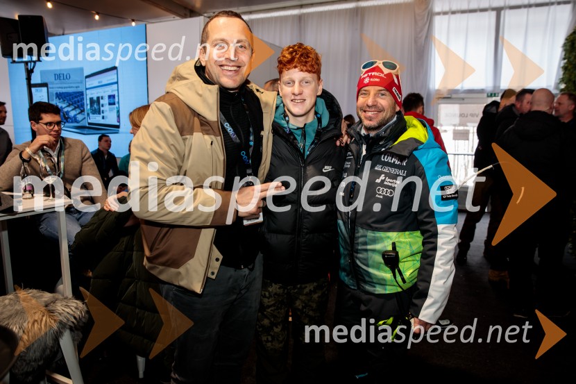  Jure Košir, nekdanji smučar;  Maks Grubelnik, sin Draga Grubelnika;  Rene Mlekuž, nekdanji smučarSvetovni pokal v alpskem smučanju za ženske Kranjska Gora 2025, VIP druženje nedelja