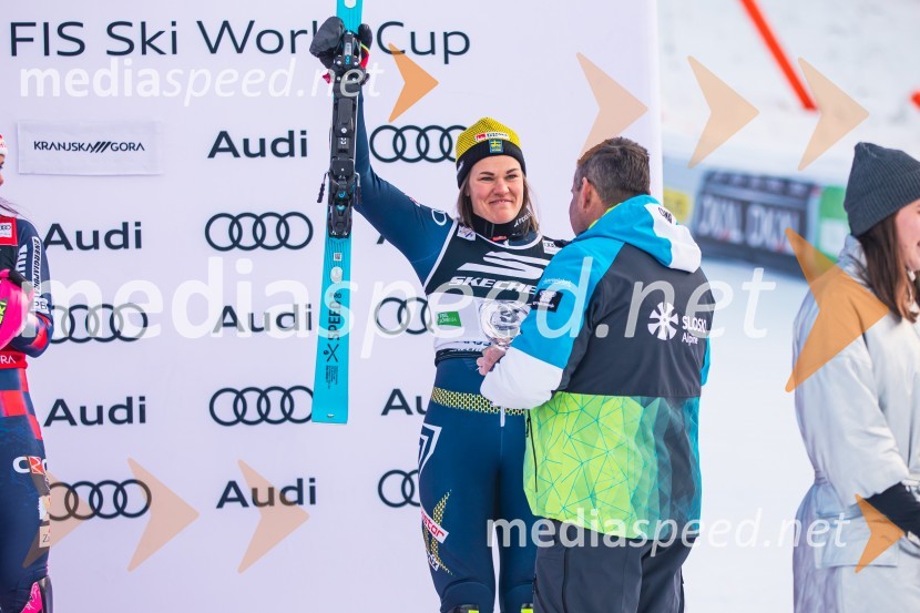  Anna Swenn Larsson, smučarka;  Janez Bijol,  direktor podjetja Bijol d.o.o., predsednik Zbora alpskih disciplin, Smučarska zveza SlovenijeSvetovni pokal v alpskem smučanju za ženske Kranjska Gora 2025, slalom