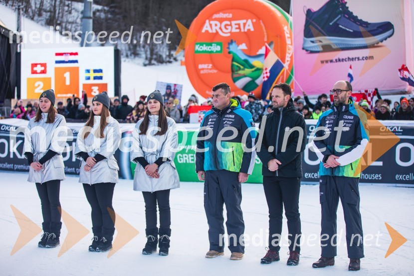  ... ;  ... ;  ... ;  Janez Bijol,  direktor podjetja Bijol d.o.o., predsednik Zbora alpskih disciplin, Smučarska zveza Slovenije;  Franci Bolta, direktor znamke Audi pri podjetju Porsche Slovenija d.o.o.;  Luka Steiner, predsednik, Smučarska zveza SlovenijeSvetovni pokal v alpskem smučanju za ženske Kranjska Gora 2025, slalom
