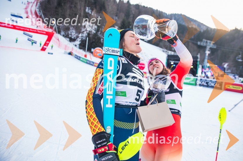  Anna Swenn Larsson, smučarka;  Wendy Holdener, smučarka (Švica)Svetovni pokal v alpskem smučanju za ženske Kranjska Gora 2025, slalom
