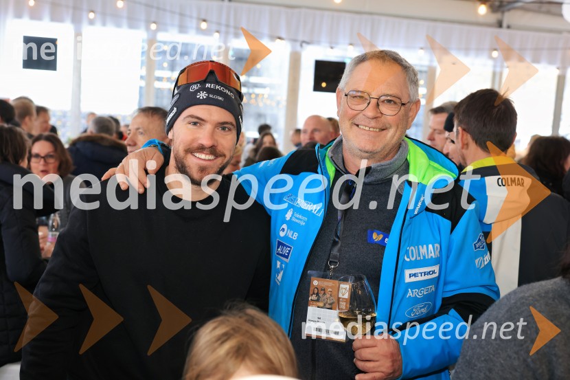  Miha Hrobat, alpski smučar;  Roman Domjan, SintalSvetovni pokal v alpskem smučanju za ženske Kranjska Gora 2025, VIP druženje sobota