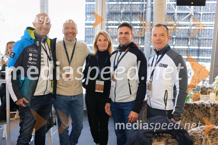  Jožko Križan, strateg v športnem marketingu, Smučarska zveza Slovenije;  Andreas Lehmann, direktor Lunos GmbH Berlin;  Milena Polutnik Fonovič, OTP banka;  Uroš  Fonovič, direktor, Lunos Slovenija;  Enzo Smrekar, predsednik uprave Droge Kolinske in glavni direktor strateškega poslovnega področja v Atlantic Grupi, predsednik SZS, podpredsednik Olimpijskega komiteja SlovenijeSvetovni pokal v alpskem smučanju za ženske Kranjska Gora 2025, VIP druženje sobota