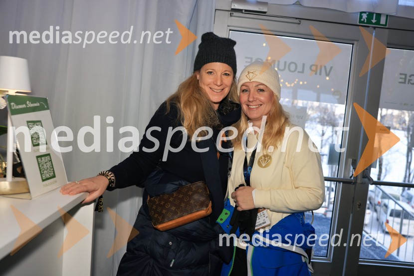  Urška Hrovat, nekdanja smučarka;  Ana DolharSvetovni pokal v alpskem smučanju za ženske Kranjska Gora 2025, VIP druženje sobota