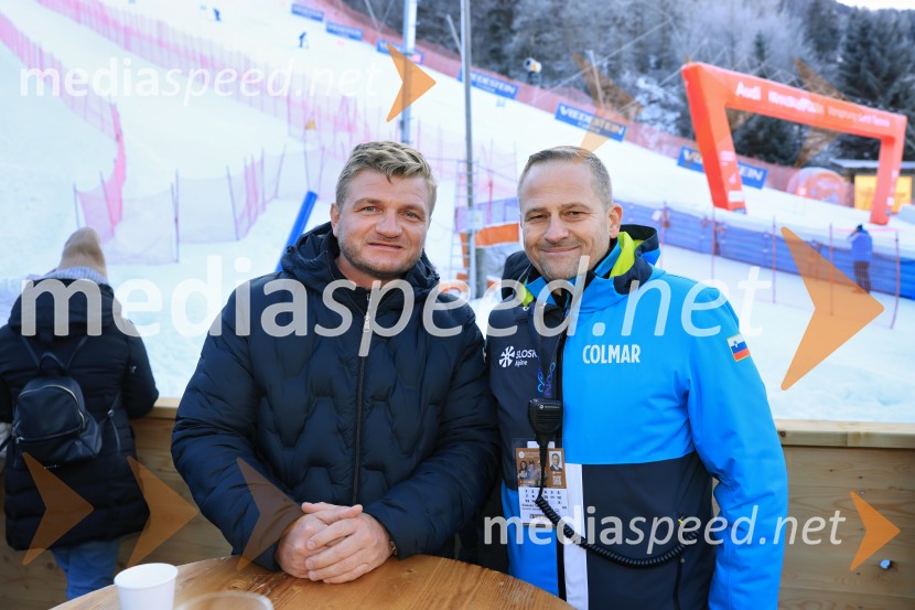  Damjan Špan, Špan d.o.o.;  Tomaž Šušteršič, generalni sekretar organizacijskega komiteja PlanicaSvetovni pokal v alpskem smučanju za ženske Kranjska Gora 2025, VIP druženje sobota