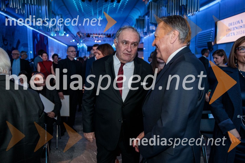  Bojan Budja, odgovorni urednik Dela in Slovenskih novic;  Zoran Janković, župan, Mestna občina LjubljanaDelova osebnost leta 2024 je zdravnik Samo Zver