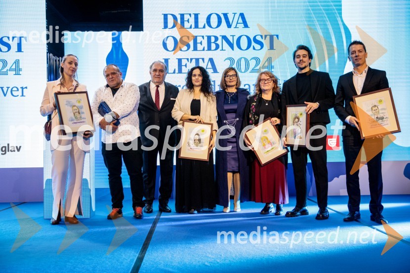 Špela Miroševič,  psihoterapevtka in biopsihologinja; dr. Samo Zver, zdravnik;  Bojan Budja, odgovorni urednik Dela in Slovenskih novic;  Sonja Prosenc, režiserka in scenaristka;  Nataša  Luša, direktorica družbe Delo d.o.o.;  Maja Plaz, predsednica društva SOS-telefon;  Bojan Cvjetićanin, Joker Out;  Tilen GenovDelova osebnost leta 2024 je zdravnik Samo Zver