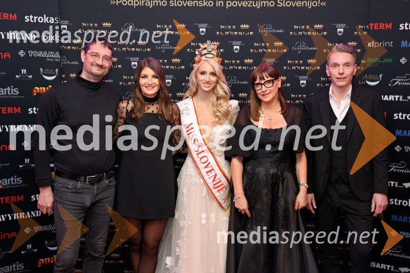 dr. Jure Knez, tehnični direktor Dewesoft d.o.o.;  Petra Parovel, lastnica, Swy brand d.o.o.;  Alida Tomanič, Miss Slovenije 2023;  Mojca Šimnic Šolinc, direktorica Tosama;  David Miško, Skupina Stroka.si, pomočnik direktorja za marketingMiss Slovenije 2024