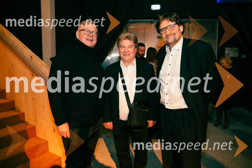  Robert Waltl, direktor, Mini teater;  Branko Robinšak, operni pevec;  ... Premiera Cankarjeve igre Za narodov blagor, SNG Drama Ljubljana