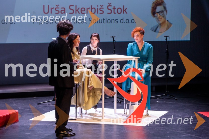 mag. Staša Velcl, Krka; mag. Rebeka Kropivšek Leskovar,  razvojna inženirka, Interblock;  Urša Skerbiš Štok, Pipistrel Vertical SolutionsInženirka leta 2024 je Rebeka Kropivšek Leskovar