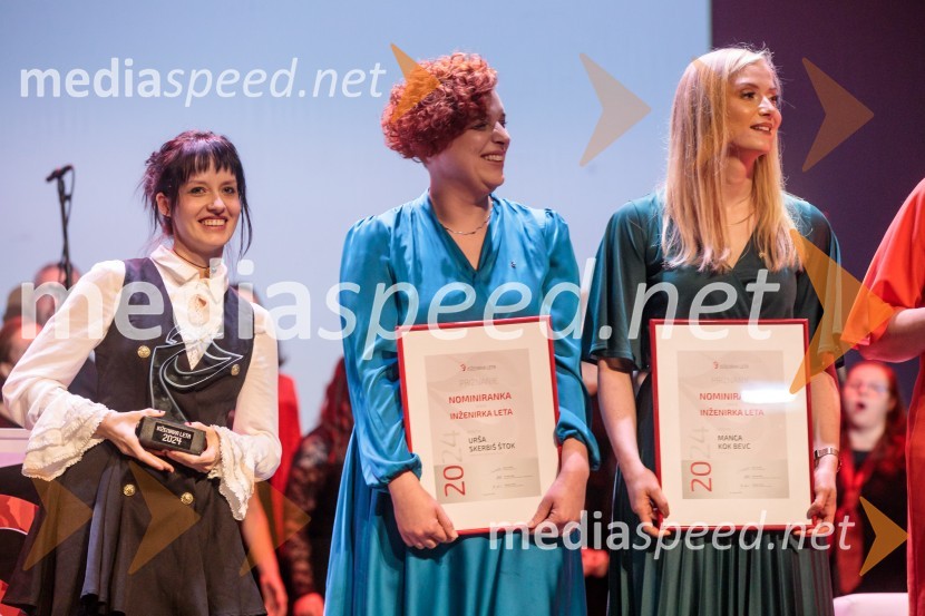 mag. Rebeka Kropivšek Leskovar,  razvojna inženirka, Interblock;  Urša Skerbiš Štok, Pipistrel Vertical Solutions;  Manca Kok Bevc, IncomInženirka leta 2024 je Rebeka Kropivšek Leskovar