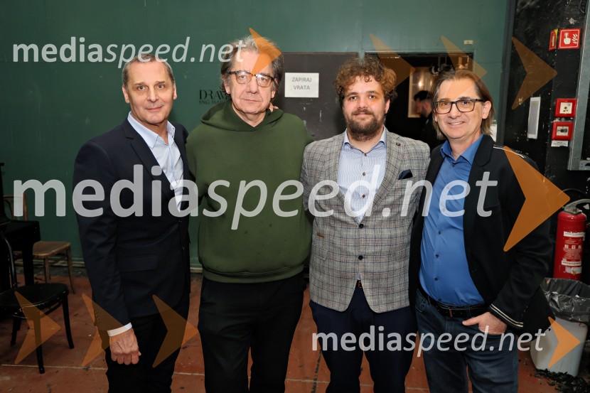  Danilo Rošker, direktor SNG Maribor;  Aleš Valič, igralec;  Luka Marcen, režiser;  Aleksandar  Popovski, režiser, umetniški direktor Drame SNG MariborIn ljubezen tudi, premiera na odru Slovenskega narodnega gledališča Maribor