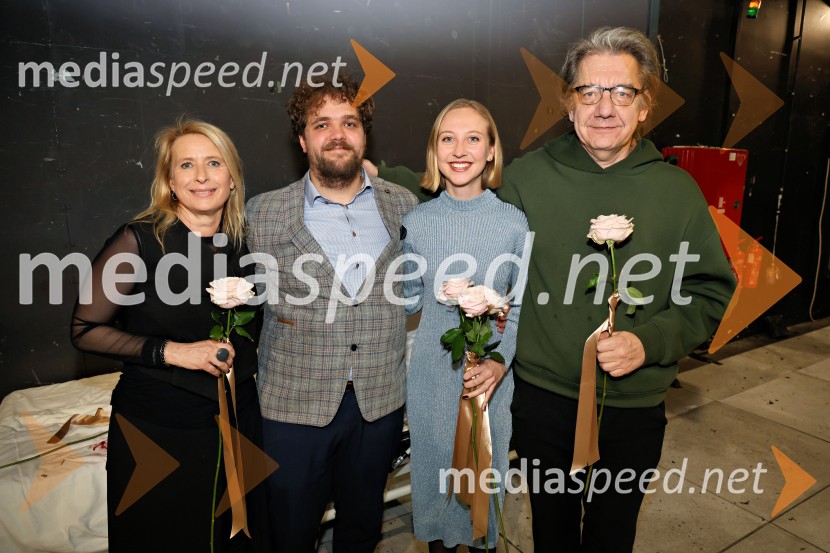  Tatjana Doma, dramaturginja SLG Celje;  Luka Marcen, režiser;  Lara Ekar Grlj, koreografinja;  Mitja Vrhovnik Smrekar, skladatelj, član skupine Bossa de NovoIn ljubezen tudi, premiera na odru Slovenskega narodnega gledališča Maribor