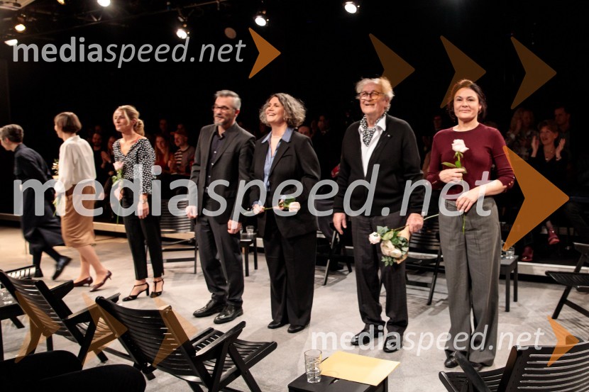  Maša Derganc, igralka;  Primož  Vrhovec, igralec;  Maja Sever, igralka;  Ivo Ban, igralec;  Pia Zemljič, igralkaBog, premiera v SNG Drama Ljubljana