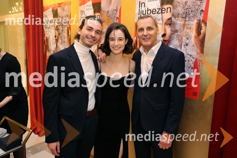  David Champaigne;  Gaja Filač, igralka;  Danilo Rošker, direktor SNG MariborJančarjev roman In ljubezen tudi na odru Drame SNG Maribor