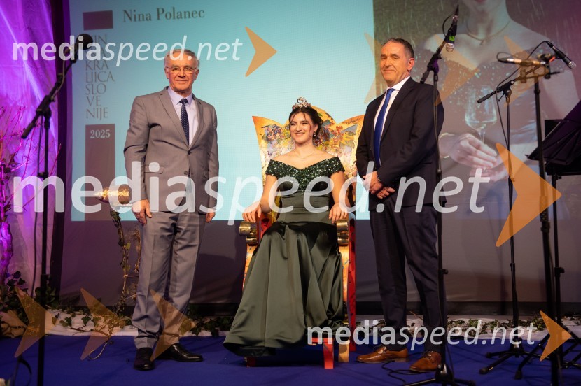  Janez Erjavec, direktor, Pomurski sejem, d.d., Gornja Radgona;  Nina  Polanec, 28. Vinska kraljica Slovenije 2025;  Ervin KosiNina Polanec okronana za 28. Vinsko kraljico Slovenije