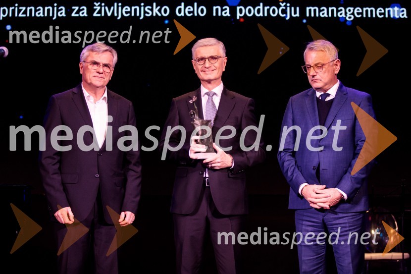  Aleksander  Zalaznik, generalni direktor Danfoss Trata, nekdanji predsednik Združenja Manager;  Franjo Bobinac, predsednik, Olimpijski komite Slovenije;  Matjaž Han, minister za gospodarstvo, turizem in športFranjo Bobinac je prejemnik priznanja za življenjsko delo na področju managementa 2024