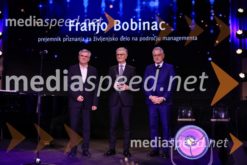  Aleksander  Zalaznik, generalni direktor Danfoss Trata, nekdanji predsednik Združenja Manager;  Franjo Bobinac, predsednik, Olimpijski komite Slovenije;  Matjaž Han, minister za gospodarstvo, turizem in športFranjo Bobinac je prejemnik priznanja za življenjsko delo na področju managementa 2024
