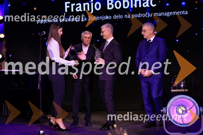 Aleksander  Zalaznik, generalni direktor Danfoss Trata, nekdanji predsednik Združenja Manager;  Franjo Bobinac, predsednik, Olimpijski komite Slovenije;  Matjaž Han, minister za gospodarstvo, turizem in športFranjo Bobinac je prejemnik priznanja za življenjsko delo na področju managementa 2024