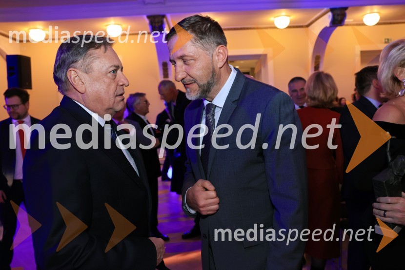  Zoran Janković, župan, Mestna občina Ljubljana;  Klemen Boštjančič, minister za financeFranjo Bobinac je prejemnik priznanja za življenjsko delo na področju managementa 2024