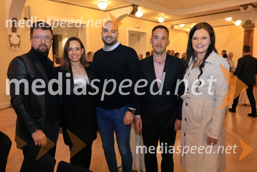  Žiga Vavpotič, Bora partners;  Ajda  Tratar, Združenje Manager;  Sašo Živković, direktor družbe Intermatic;  Dejan Mačešić; mag. Andreja  Jernejčič, direktorica podjetja Lin&NilFranjo Bobinac je prejemnik priznanja za življenjsko delo na področju managementa 2024