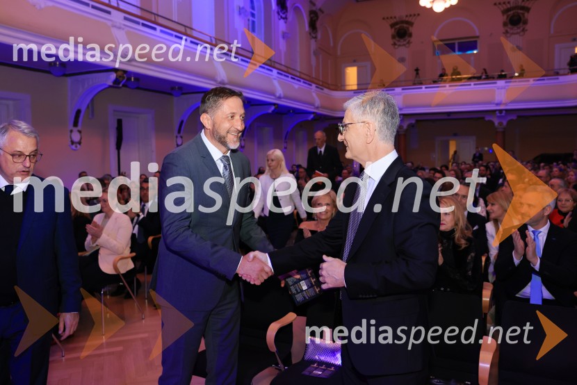  Matjaž Han, minister za gospodarstvo, turizem in šport;  Klemen Boštjančič, minister za finance;  Franjo Bobinac, predsednik, Olimpijski komite SlovenijeFranjo Bobinac je prejemnik priznanja za življenjsko delo na področju managementa 2024