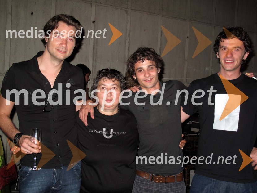 Branko Jordan, igralec, Dragica Petrovič, producentka in režiserka, Filip Križan in Igor Kovač, igralcaKaligula, gledališka predstava