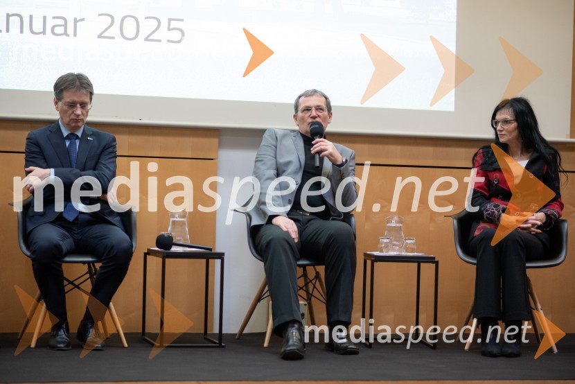 prof. dr. Zdravko Kačič, rektor Univerze v Mariboru;  Mojmir Flisek, rektor UM;  Ana Vovk, visokošolska učiteljica na Filozofski fakulteti UMIzobraževanje kot pot do trajnostne prihodnosti na Univerzi v Mariboru