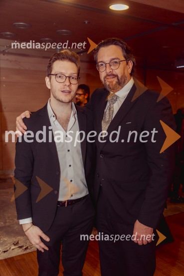  Ayrton Desimpelaere, belgijski dirigent;  Marko  Hribernik, direktor SNG Opera in balet LjubljanaNetopir, premiera operete v koprodukciji SNG Opera in balet Ljubljana in Cankarjevega doma