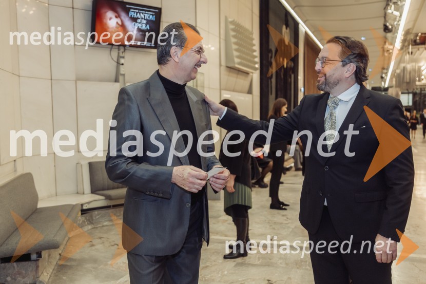  Robert  Vrčon, operni solist;  Marko  Hribernik, direktor SNG Opera in balet LjubljanaNetopir, premiera operete v koprodukciji SNG Opera in balet Ljubljana in Cankarjevega doma