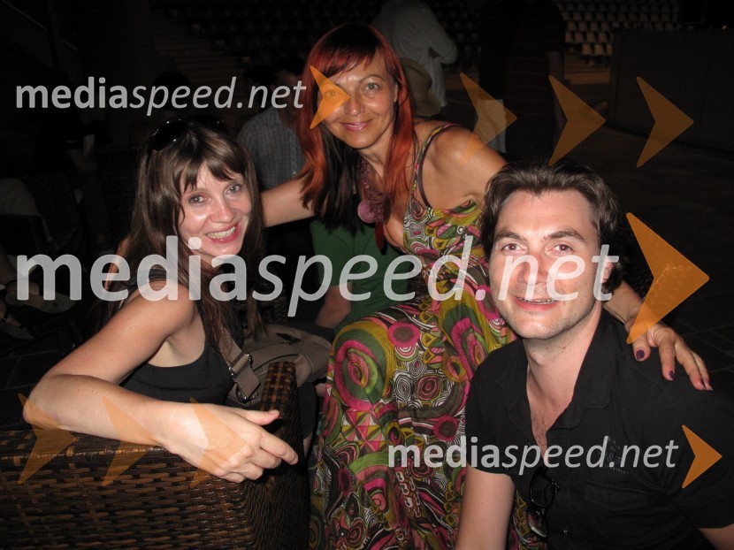 Maja Milenovič, koreografinja, Goga Stefanovič, plesni forum Celje in Branko Jordan, igralecKaligula, gledališka predstava