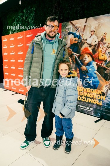  Boštjan Meglič;  Nelio Shai MegličMedvedek Paddington v džungli, premiera v Cineplexx Ljubljana