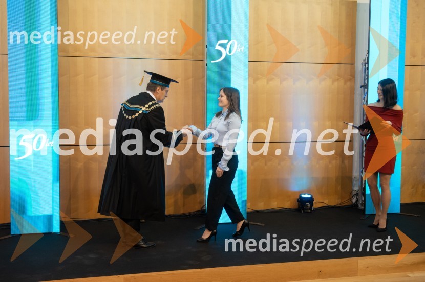 prof. dr. Zdravko Kačič, rektor Univerze v Mariboru;  Tjaša Turk, Ekonomsko-poslovna fakultetaRektorjev dan Univerze v Mariboru 2025