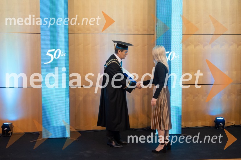 prof. dr. Zdravko Kačič, rektor Univerze v Mariboru;  Eva Bahčič, Fakulteta za energetikoRektorjev dan Univerze v Mariboru 2025