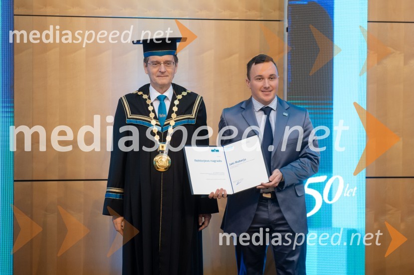 prof. dr. Zdravko Kačič, rektor Univerze v Mariboru;  Jaka RoberRektorjev dan Univerze v Mariboru 2025