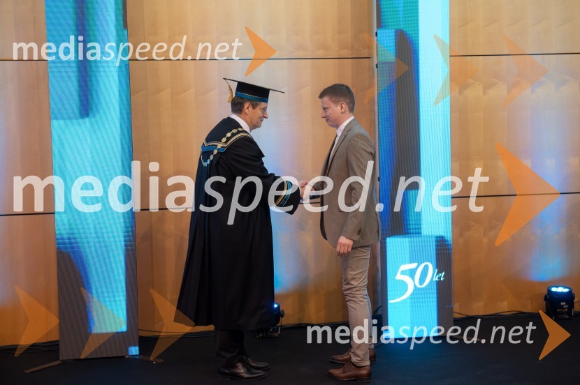 prof. dr. Zdravko Kačič, rektor Univerze v Mariboru;  Matjaž Hozjan, Fakulteta za gradbeništvo, prometno inženirstvo in arhitekturoRektorjev dan Univerze v Mariboru 2025