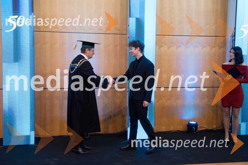 prof. dr. Zdravko Kačič, rektor Univerze v Mariboru;  Jan Gimpelj, Fakulteta za kemijo in kemijsko tehnologijoRektorjev dan Univerze v Mariboru 2025