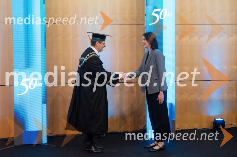 prof. dr. Zdravko Kačič, rektor Univerze v Mariboru;  Valentina Vavdi, Fakulteta za logistikoRektorjev dan Univerze v Mariboru 2025