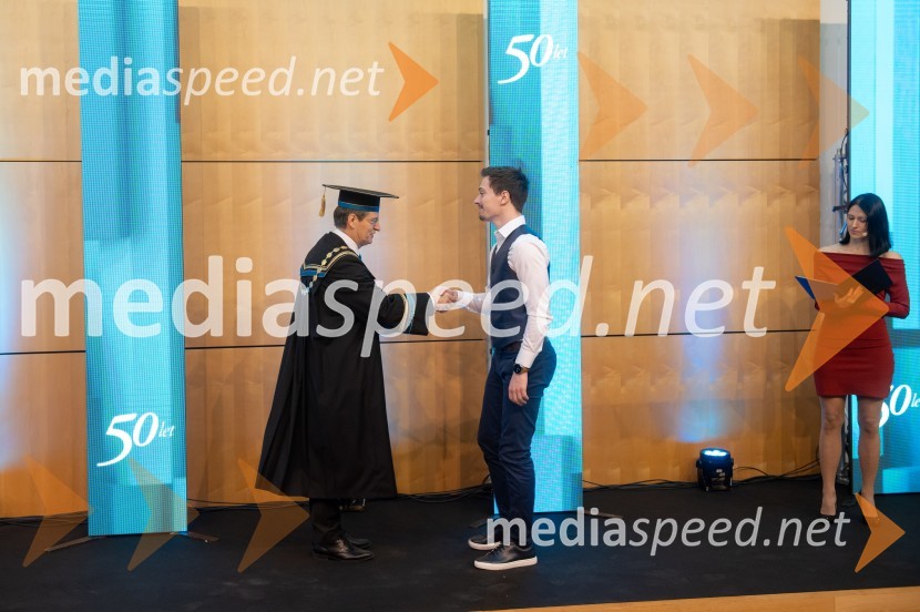 prof. dr. Zdravko Kačič, rektor Univerze v Mariboru;  Juš Polanšek, Fakulteta za naravoslovje in matematikoRektorjev dan Univerze v Mariboru 2025