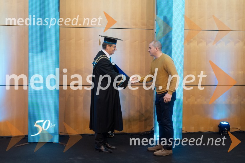 prof. dr. Zdravko Kačič, rektor Univerze v Mariboru;  Klemen Mihalič, Fakulteta za organizacijske vedeRektorjev dan Univerze v Mariboru 2025