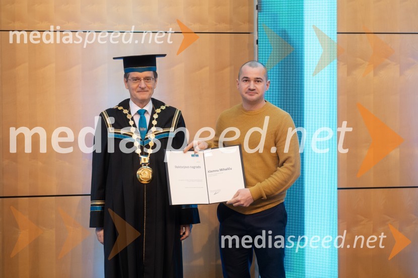 prof. dr. Zdravko Kačič, rektor Univerze v Mariboru;  Klemen Mihalič, Fakulteta za organizacijske vedeRektorjev dan Univerze v Mariboru 2025