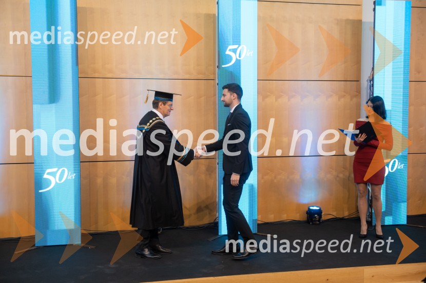 prof. dr. Zdravko Kačič, rektor Univerze v Mariboru;  Jaka Baš, Fakulteta za strojništvoRektorjev dan Univerze v Mariboru 2025