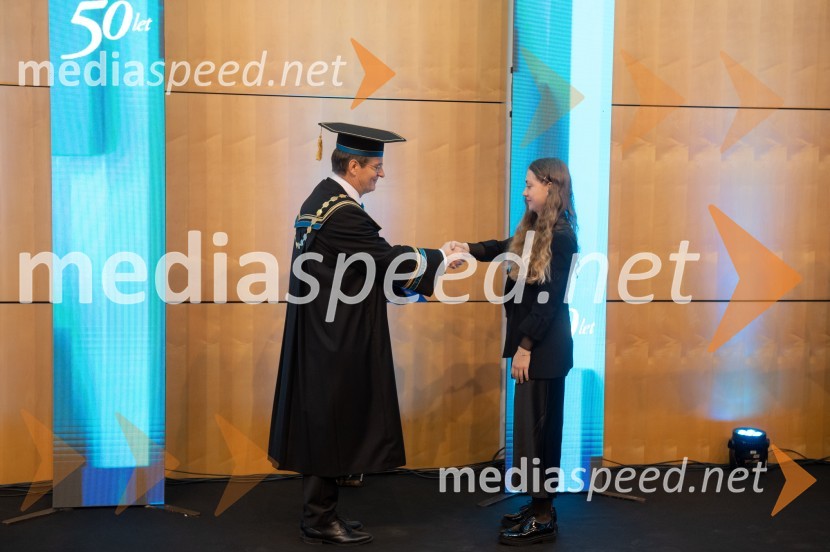 prof. dr. Zdravko Kačič, rektor Univerze v Mariboru;  Špela Kebrič, Fakulteta za zdravstvene vedeRektorjev dan Univerze v Mariboru 2025