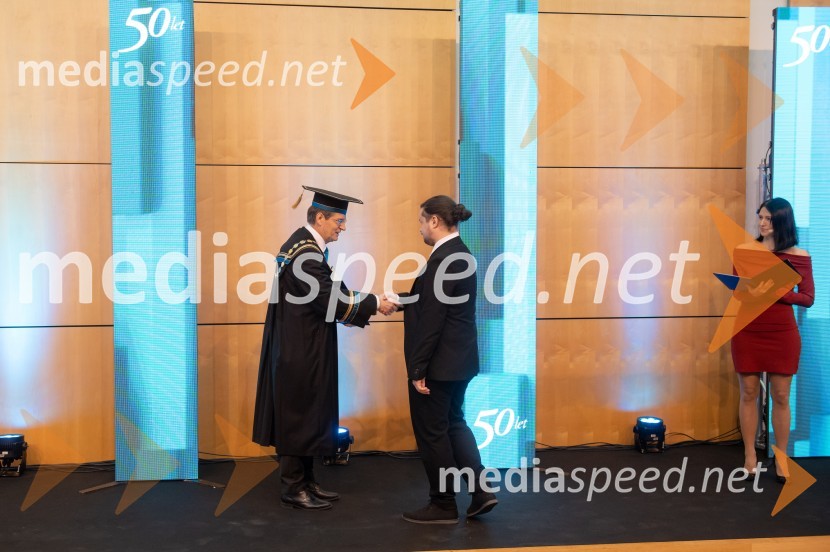 prof. dr. Zdravko Kačič, rektor Univerze v Mariboru;  Rok Arh, Medicinska fakultetaRektorjev dan Univerze v Mariboru 2025