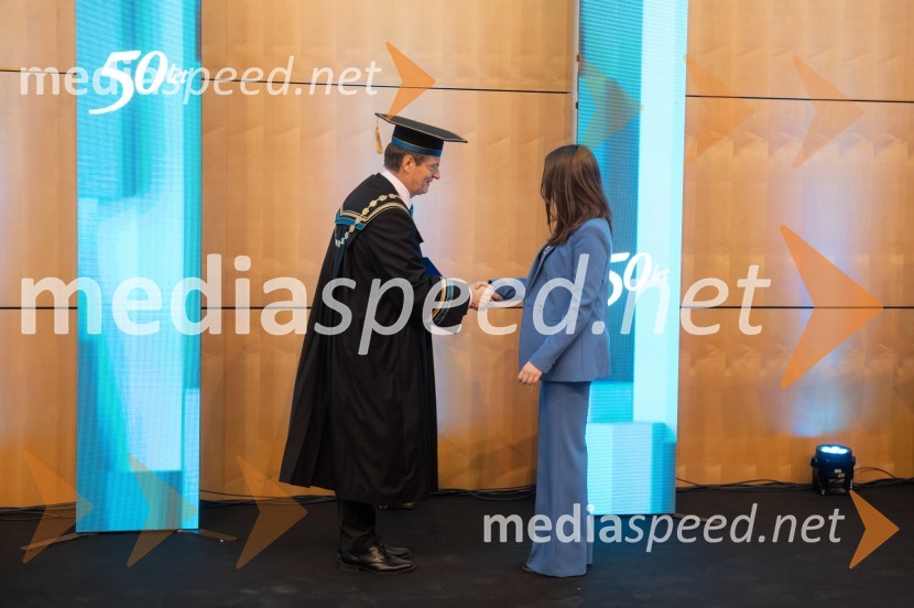 prof. dr. Zdravko Kačič, rektor Univerze v Mariboru;  Patricija Glavica, Pravna fakultetaRektorjev dan Univerze v Mariboru 2025