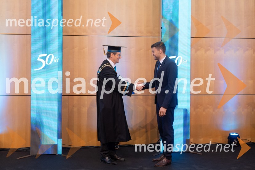 prof. dr. Zdravko Kačič, rektor Univerze v Mariboru;  David Pekica, Medicinska fakultetaRektorjev dan Univerze v Mariboru 2025