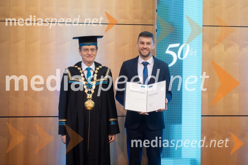prof. dr. Zdravko Kačič, rektor Univerze v Mariboru;  David Pekica, Medicinska fakultetaRektorjev dan Univerze v Mariboru 2025